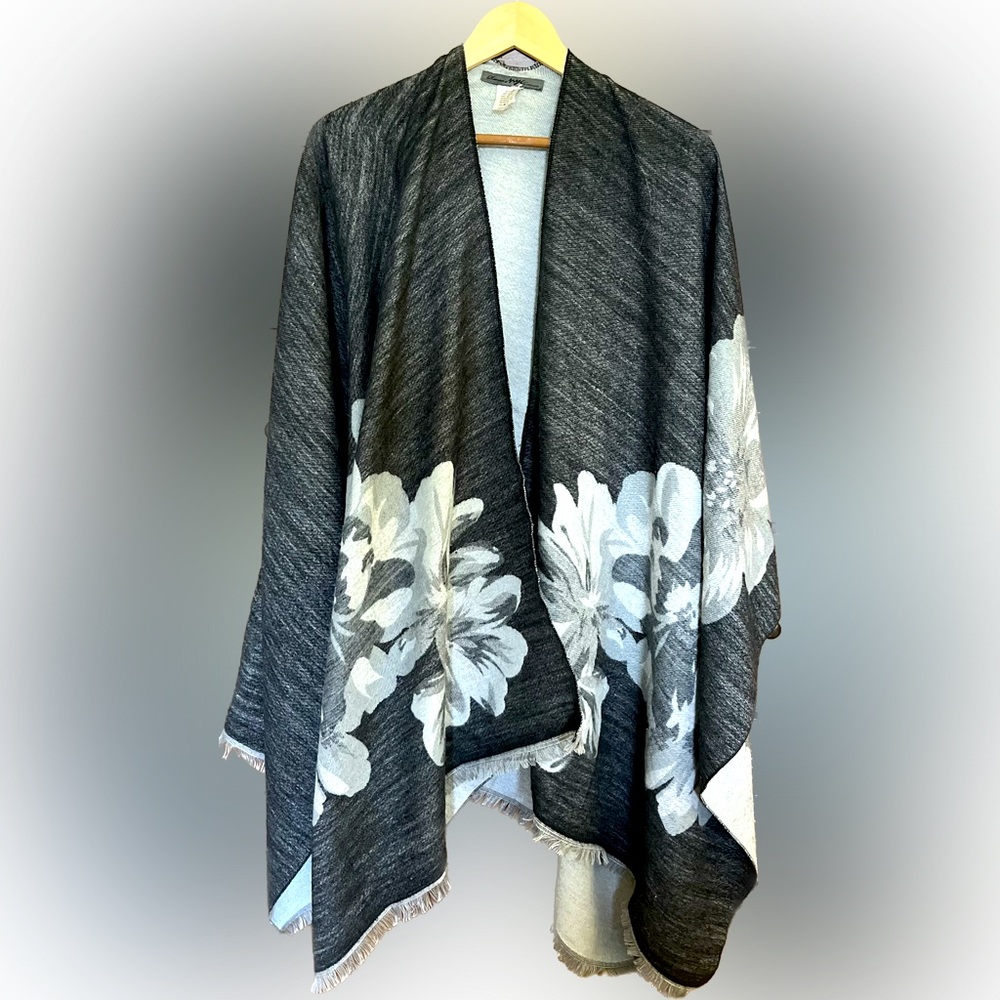 Black and grey sweater wrap